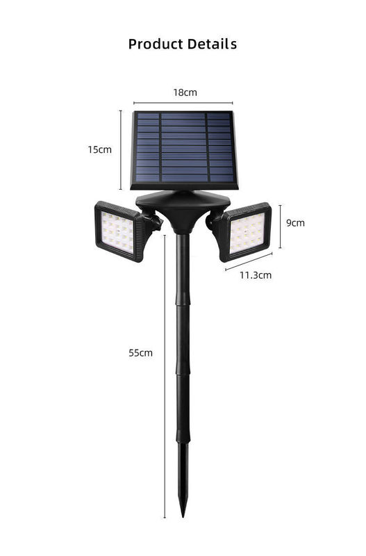 Éclairage solaire jardin extérieur avec éclairage à LED blanc