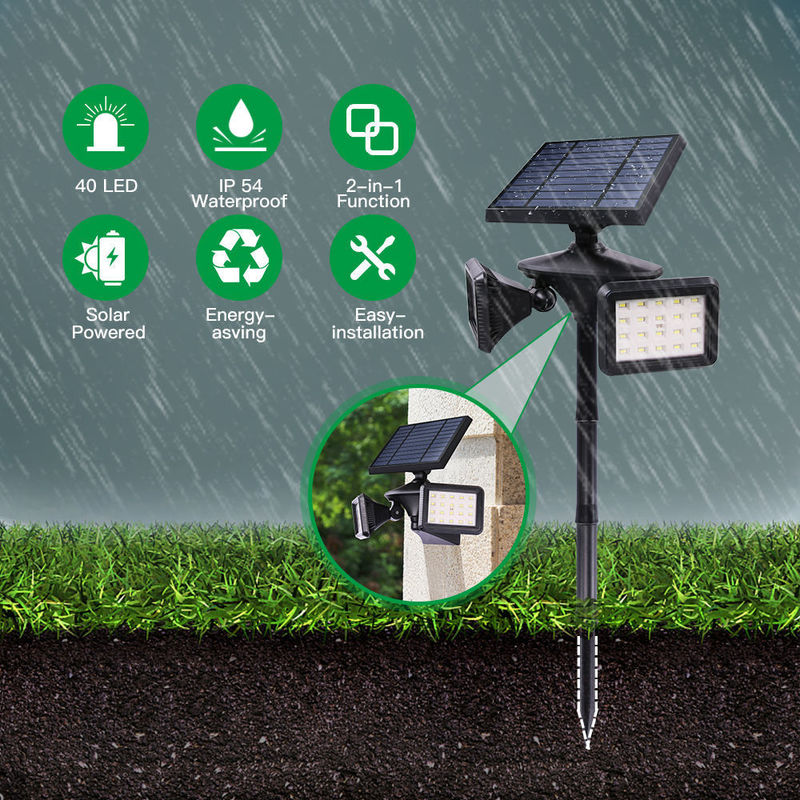 Éclairage solaire jardin extérieur avec éclairage à LED blanc
