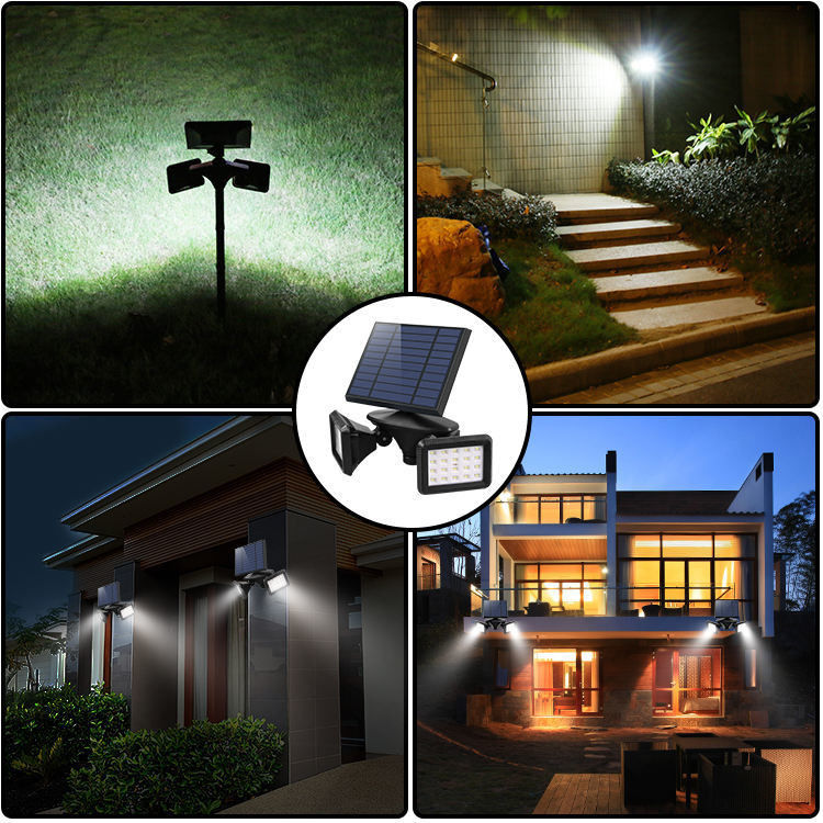 Éclairage solaire jardin extérieur avec éclairage à LED blanc