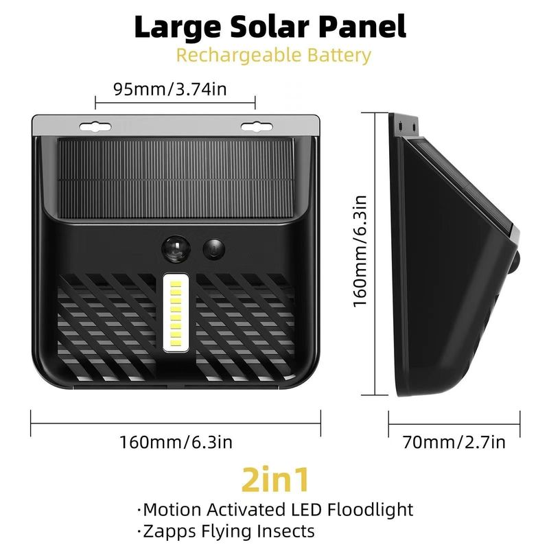 Capteur de mouvement PIR Lampes solaires anti-moustiques anti-insectes anti-mouches matériau ABS