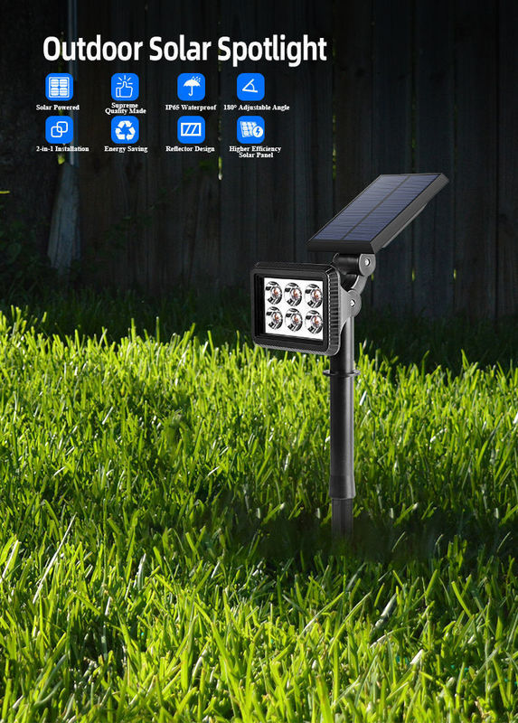 Lumière solaire IP65 étanche à l'eau alimentée à l'énergie solaire LED extérieure Spot Lawn Spike Light 300lm