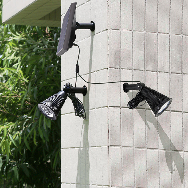 Paysages extérieurs ABS double tête Lumière solaire de jardin avec sécurité 2- et fil