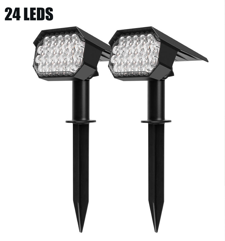 50000 heures de travail 24 LEDs projecteur solaire pour le paysage de la cour du chemin