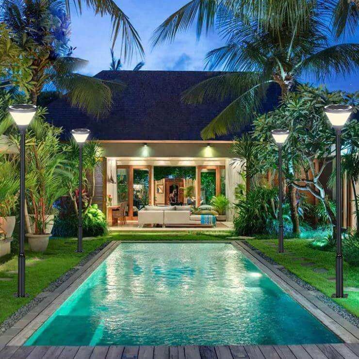 Éclairage de poste étanche à l'eau Porte à LED Solar Garden Pillar Light pour le paysage extérieur de la lampe