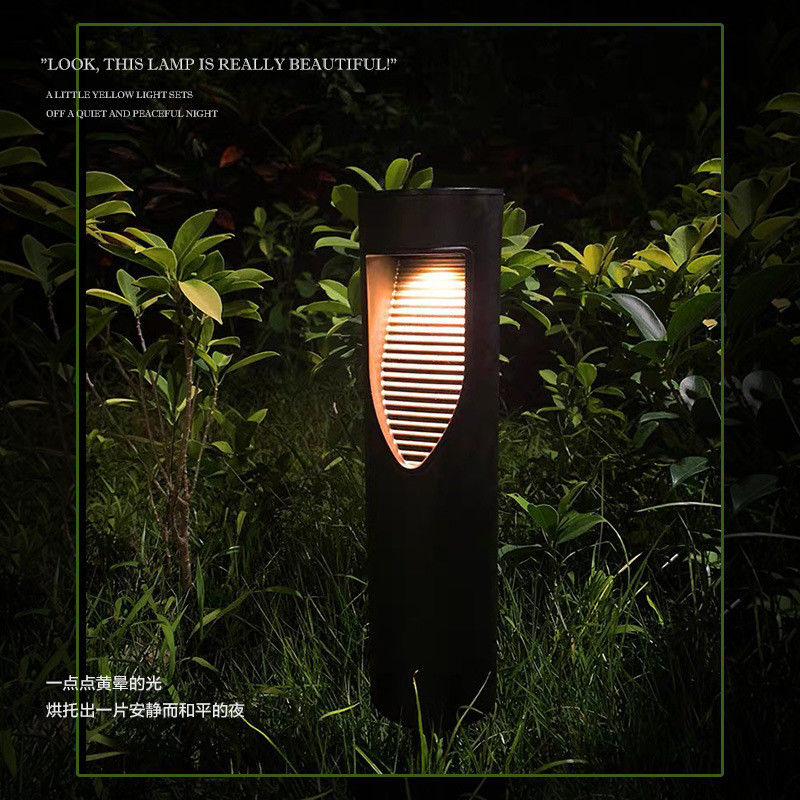 Éclairage de voie solaire sans fil automatique allumé/éteint pour jardin solaire extérieur cylindrique
