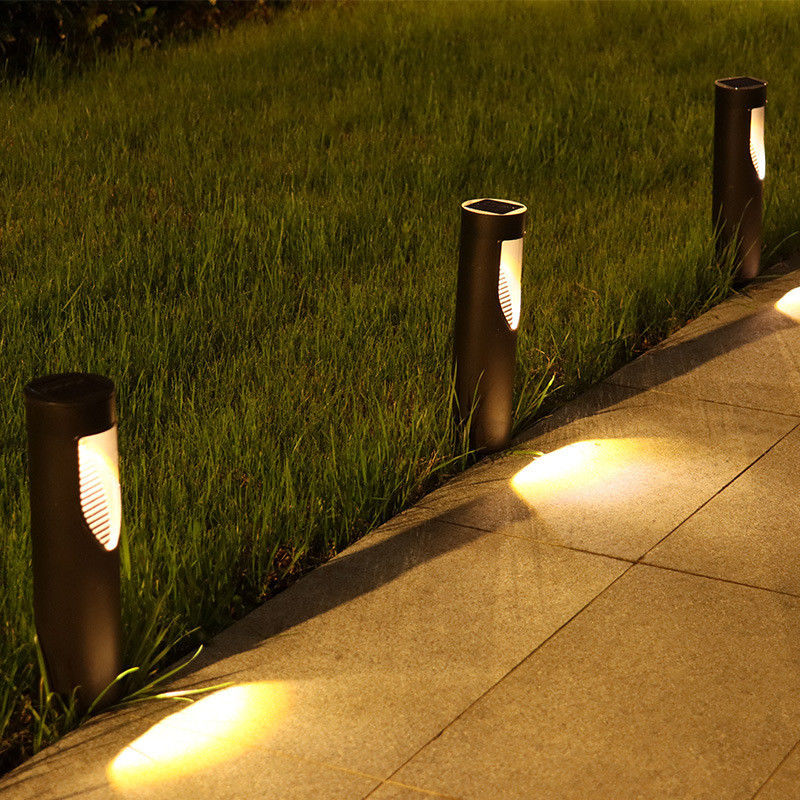 Éclairage de voie solaire sans fil automatique allumé/éteint pour jardin solaire extérieur cylindrique