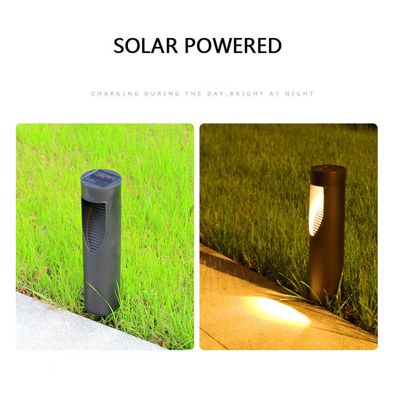 Éclairage de voie solaire sans fil automatique allumé/éteint pour jardin solaire extérieur cylindrique