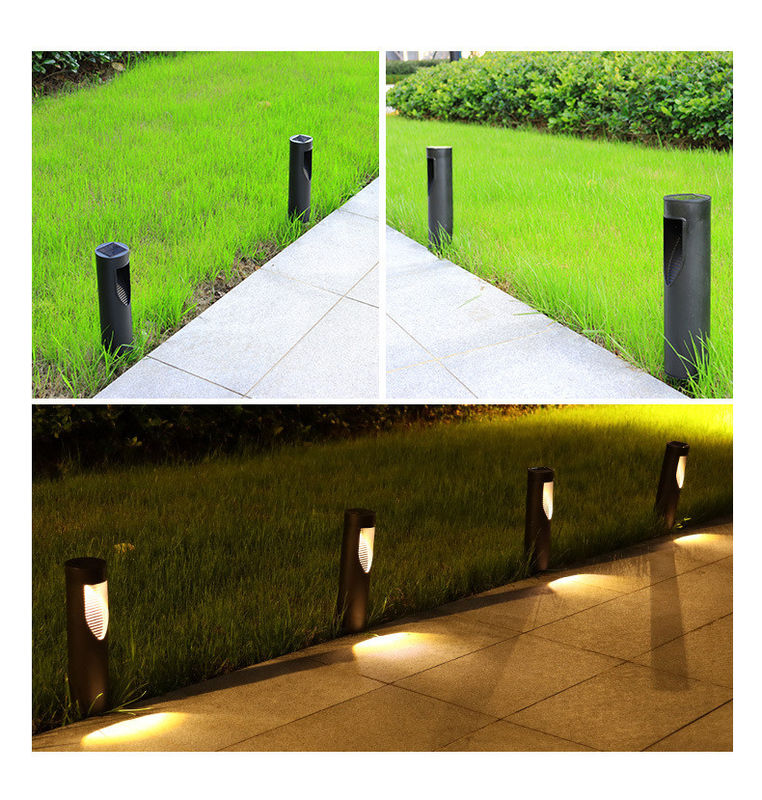 Éclairage de voie solaire sans fil automatique allumé/éteint pour jardin solaire extérieur cylindrique