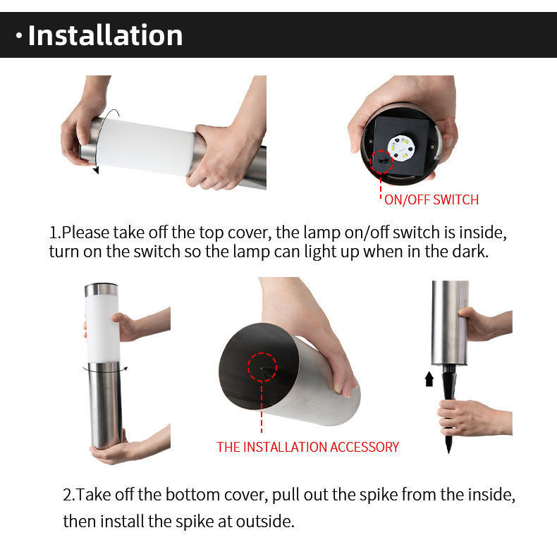Lumière solaire de jardin séparée panneau solaire IP65 étanche lampe murale Porche Garage