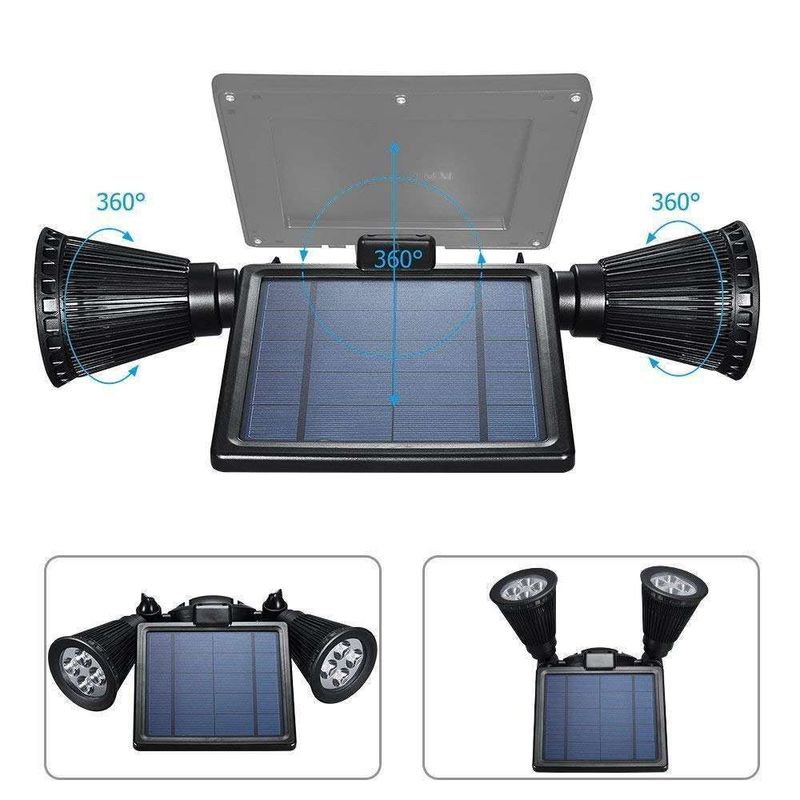 Lumières extérieures modernes Panneau solaire projecteurs LED Idéal pour la piscine de jardin Patio étang