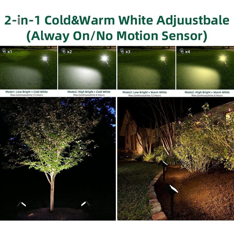 Lampes phares à énergie solaire LED pour jardin IP65 étanche à l'eau
