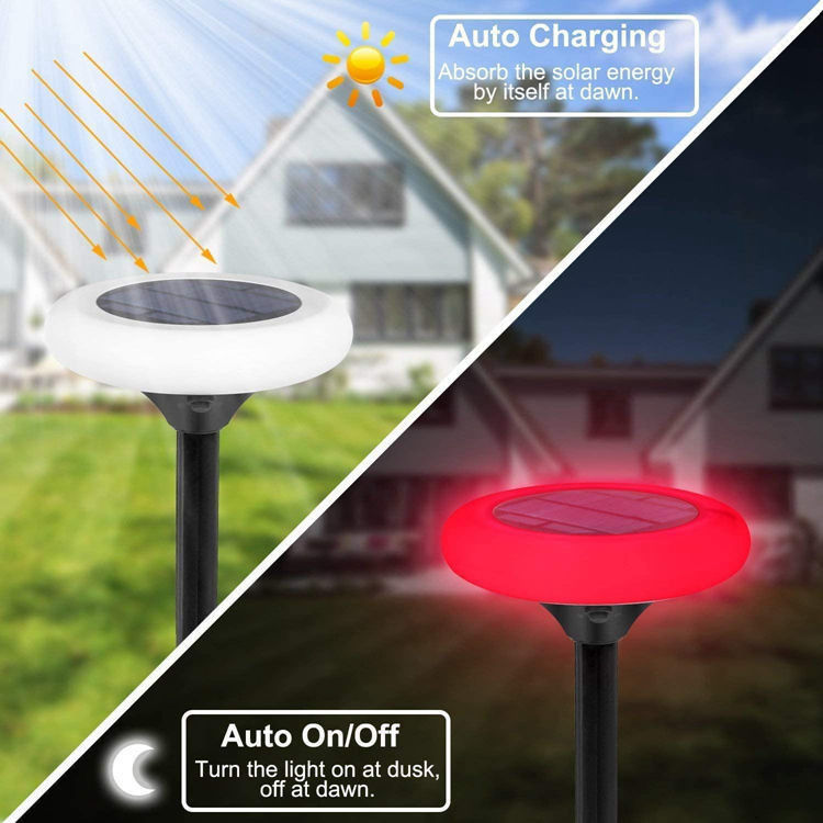 Lumières solaires extérieures 7 couleurs changeantes Lumières solaires pour l'éclairage du jardin
