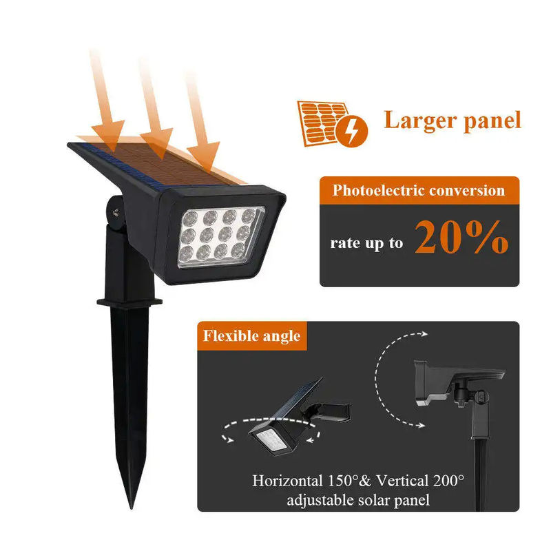 Support Dimmer 100lm/w Lampes à haute efficacité lumineuse Led solaire mur de jardin et sol