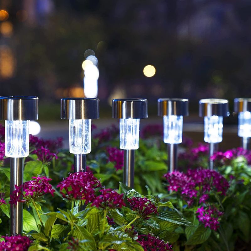 Éclairage solaire direct à LED pour jardins en acier inoxydable