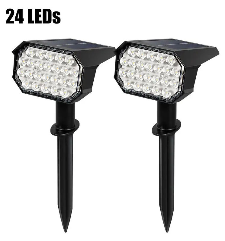24 LEDs Lampes solaires à LED pour le chemin de la cour du paysage de la pelouse