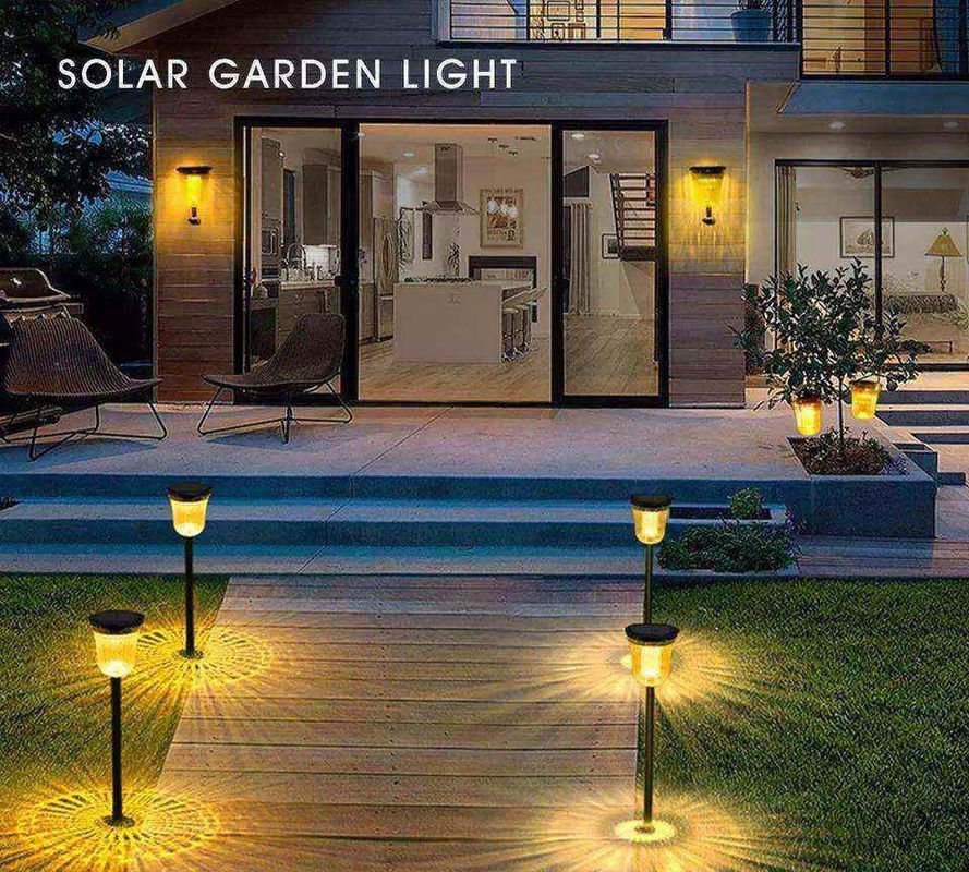 Éclairage solaire de jardin décoratif avec une efficacité lumineuse de 60lm/w et un temps de charge de 50000