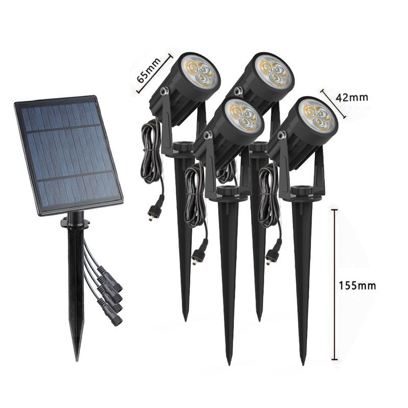 Alerte à la lumière du jour 2 modes Lumière LED à énergie solaire 4 en 1 projecteur solaire LED extérieur