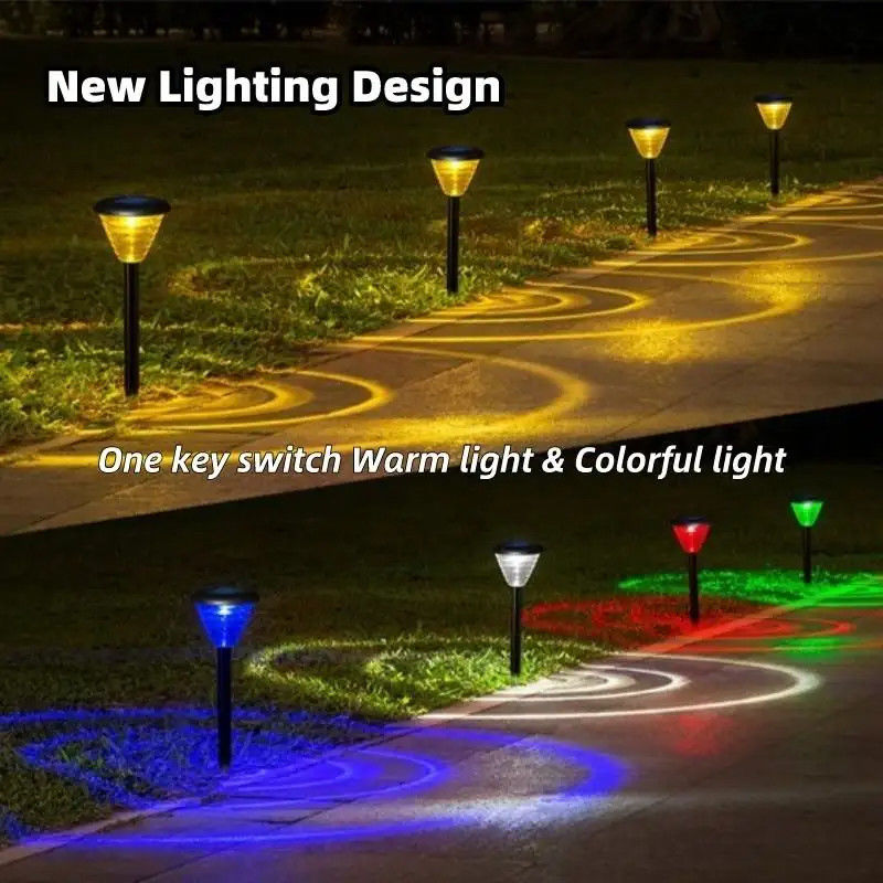 Lampes solaires de jardin à LED multicolores pour la lampe de pelouse de chemin dans le paysage