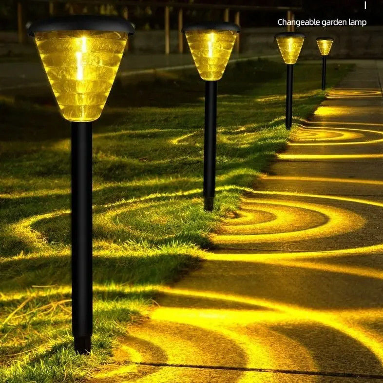 Lampes solaires de jardin à LED multicolores pour la lampe de pelouse de chemin dans le paysage