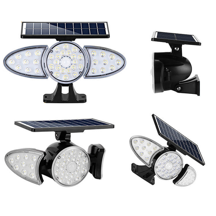 IP65 Capteur de mouvement à énergie solaire Lampes solaires de sécurité d'urgence extérieure Jardin Lampes murales solaires