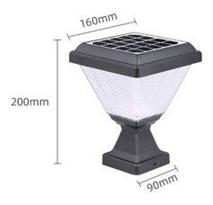 Lumière solaire étanche à l'eau à LED Lumières extérieures de colonne phare lampe de clôture de pilier avec 2-