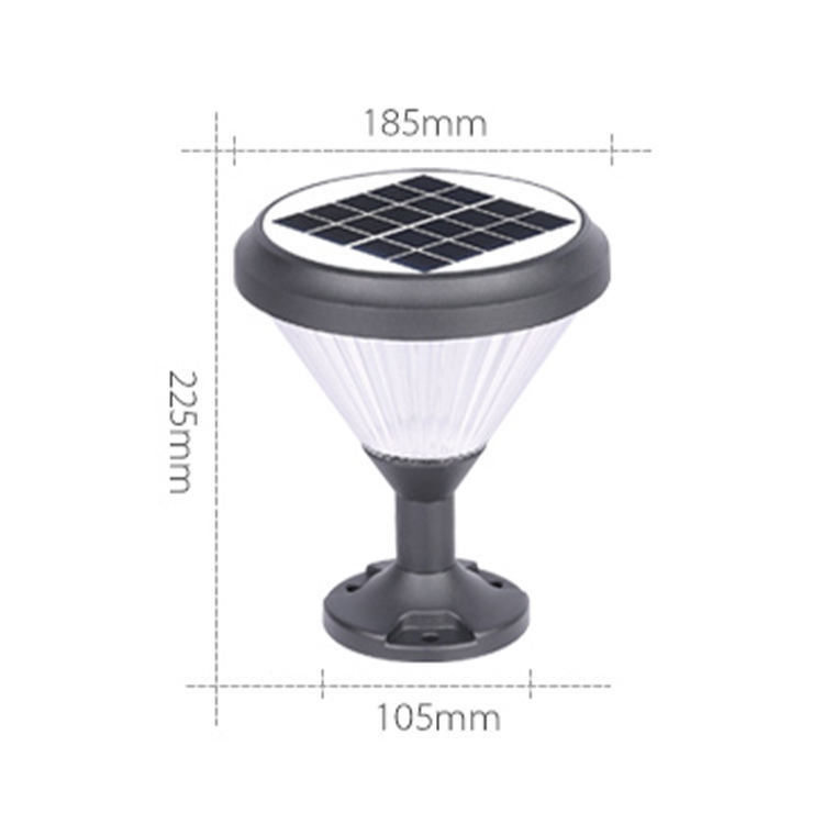 Lumière solaire étanche à l'eau à LED Lumières extérieures de colonne phare lampe de clôture de pilier avec 2-