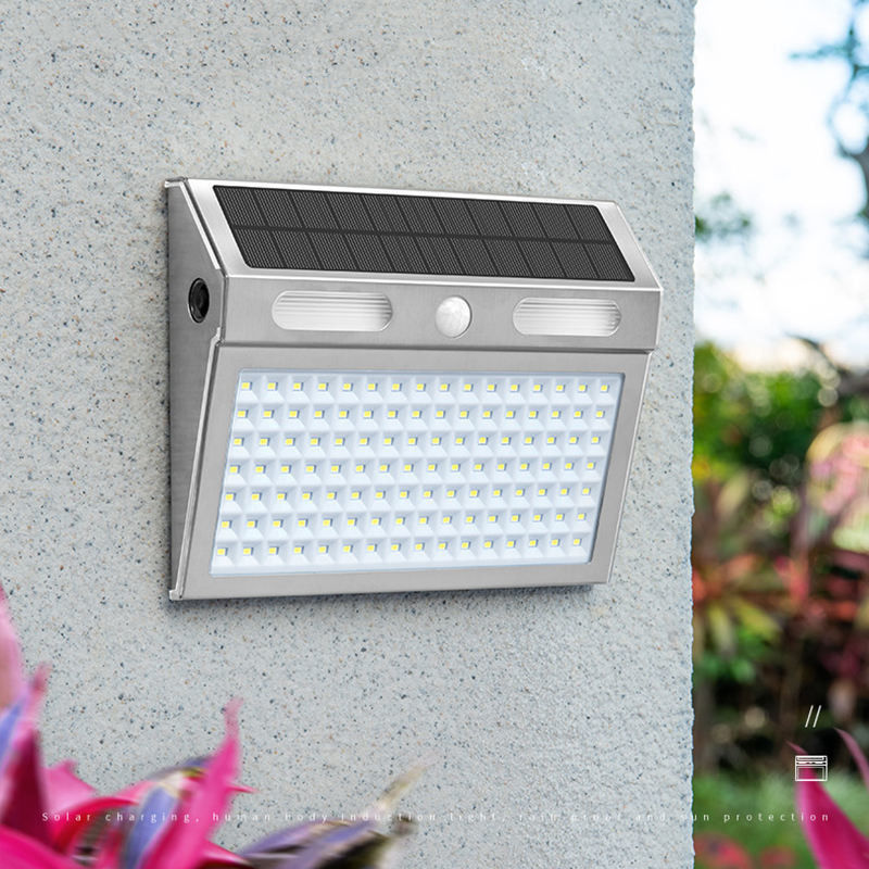 4 modes d'éclairage Lumière de porche extérieure solaire avec capteur de mouvement IP65