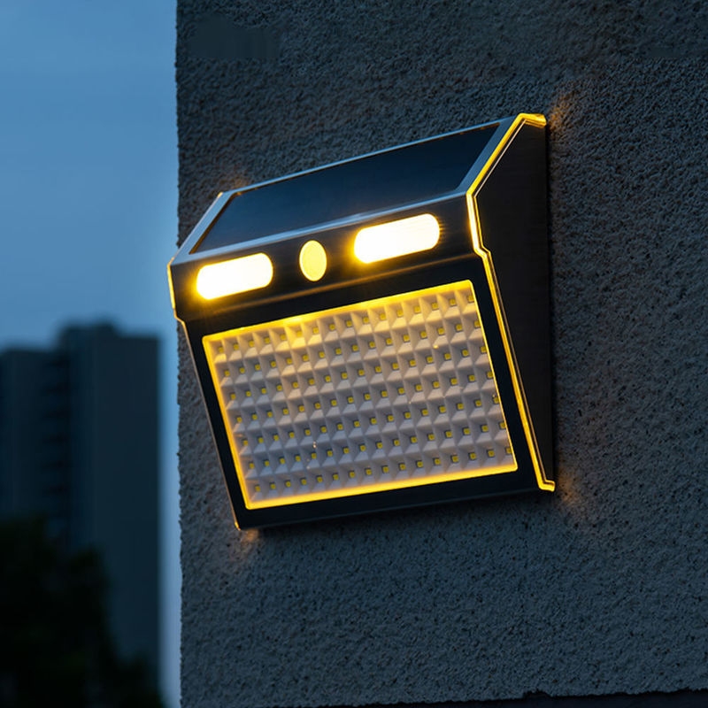 4 modes d'éclairage Lumière de porche extérieure solaire avec capteur de mouvement IP65