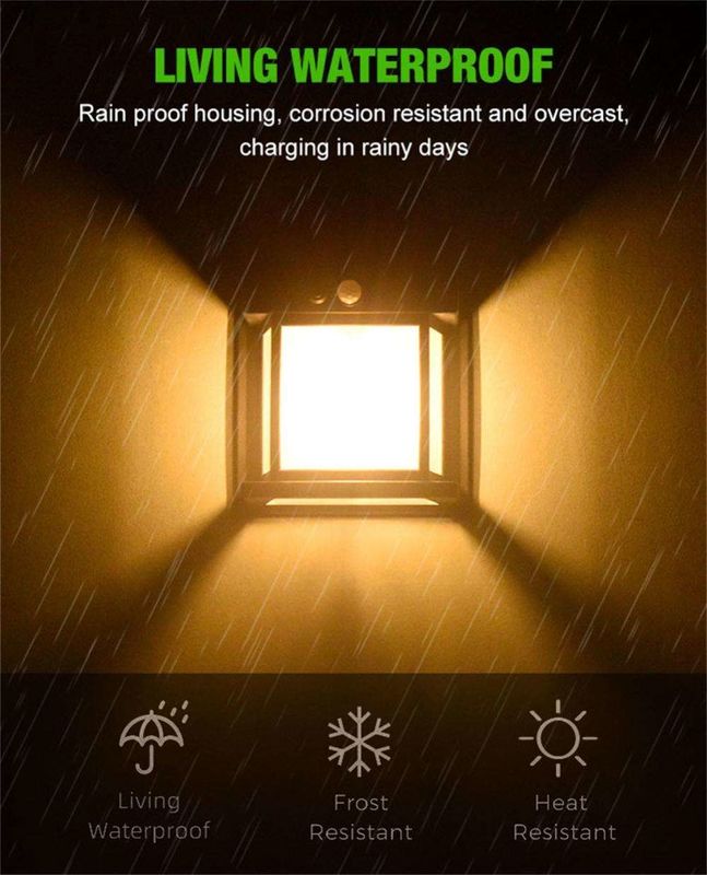 Lampe murale solaire imperméable à l'eau de 80lm/w pour la décoration de jardin de cour avec capteur de mouvement