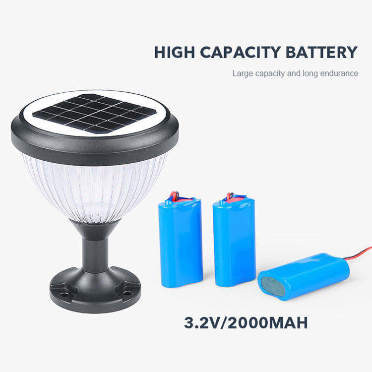 Lampe à tête à colonne solaire pour l'éclairage extérieur du patio
