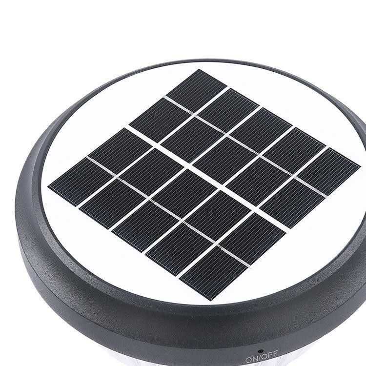 Lampe à tête à colonne solaire pour l'éclairage extérieur du patio