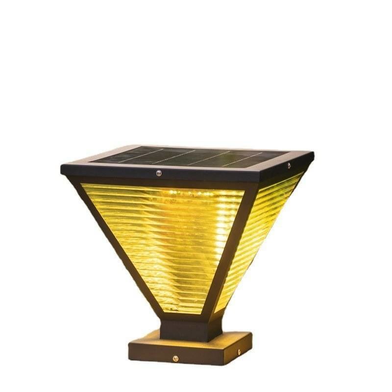 Lumière à base de piliers à LED à énergie solaire résistante à l'eau Lumière électrique pour colonne extérieure