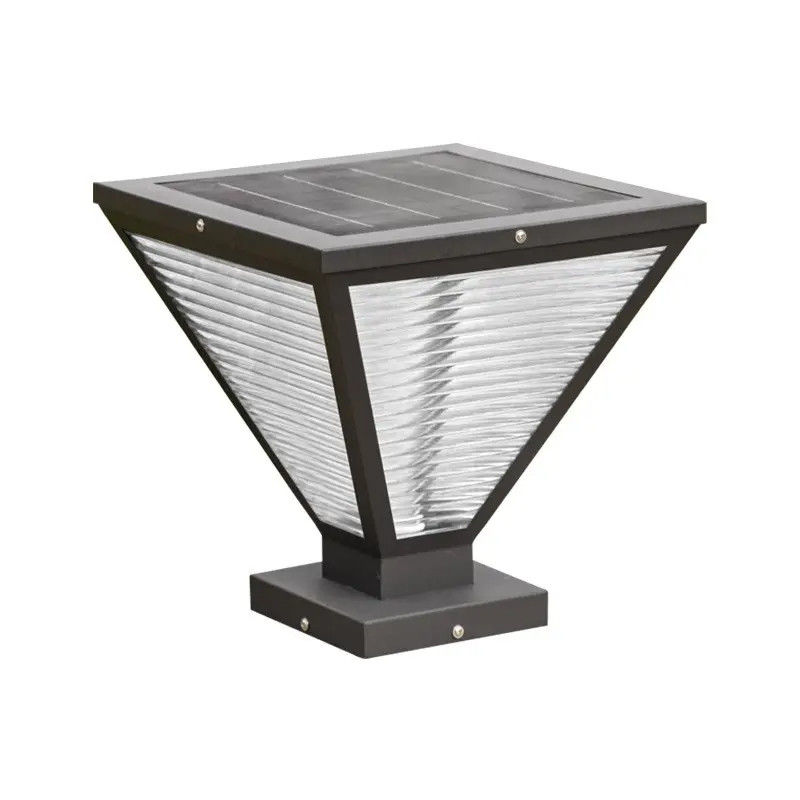 Lumière à base de piliers à LED à énergie solaire résistante à l'eau Lumière électrique pour colonne extérieure