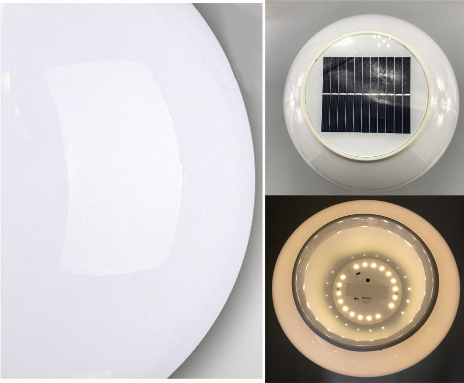 360° Angle de faisceau rond Lumières de poste de clôture solaire en plastique avec minuterie à distance et 3 couleurs