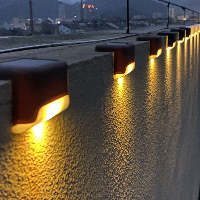 1.2V Voltage d'entrée LED extérieur Lampes d'escalier à énergie solaire pour éclairage des murs de jardin