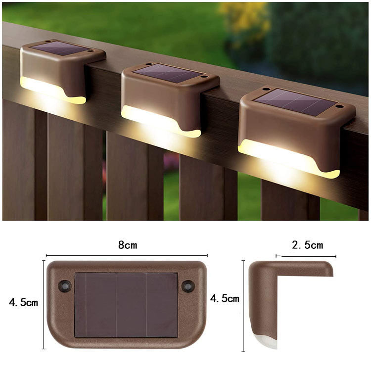 1.2V Voltage d'entrée LED extérieur Lampes d'escalier à énergie solaire pour éclairage des murs de jardin