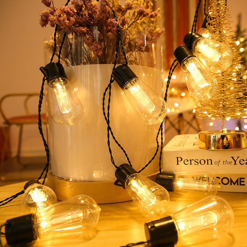 Lumières solaires LED Edison ampoule pour décorations de Noël extérieures patio 6lm 1-