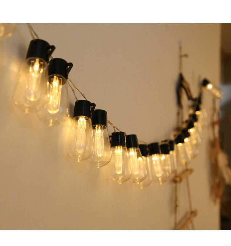 Lumières solaires LED Edison ampoule pour décorations de Noël extérieures patio 6lm 1-