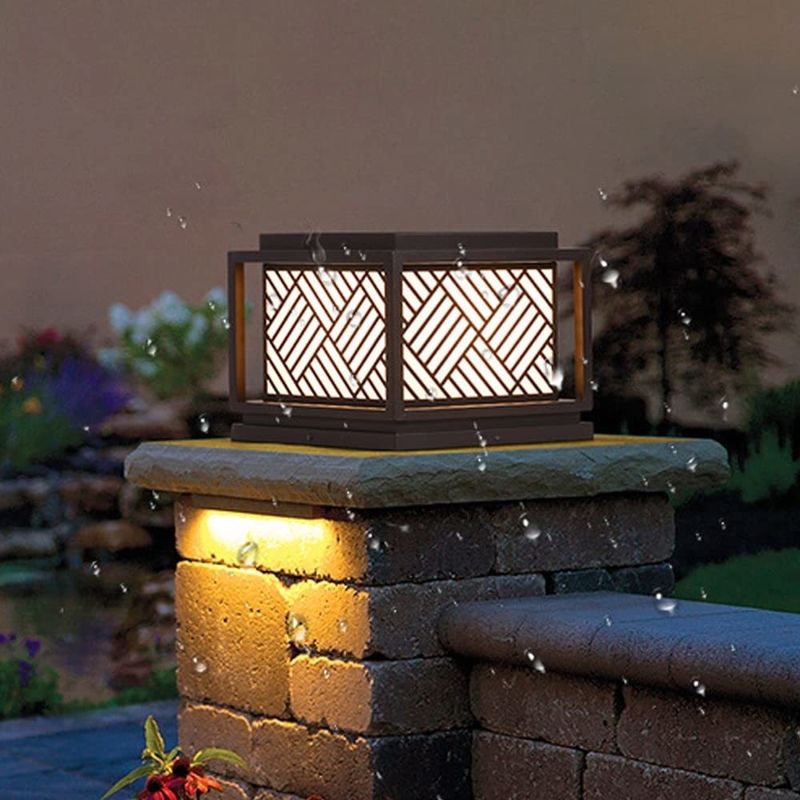 Éclairage solaire extérieur à base de piliers Éclairage de rue vintage pour jardin à pelouse LED