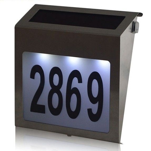 Flux lumineux élevé Numéro de lumière solaire Indicatif d'adresse Éclairage de plaque de porte pour mur extérieur