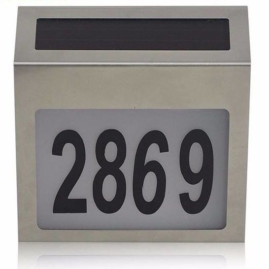 Flux lumineux élevé Numéro de lumière solaire Indicatif d'adresse Éclairage de plaque de porte pour mur extérieur