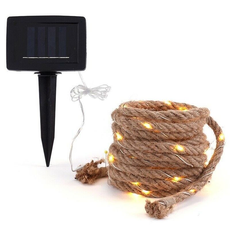 Lumière solaire à LED lampe de rue de cuivre fil LED de jardin à cordes lumière pour une installation facile