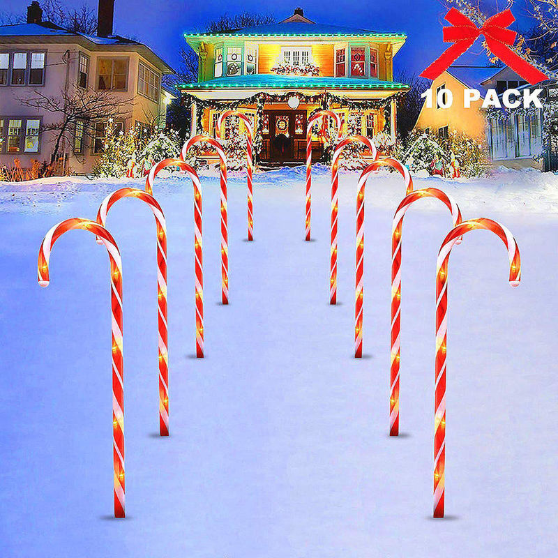Lumières LED solaires pour l'extérieur Lumières de canne à sucre de Noël pour autres décorations de Noël