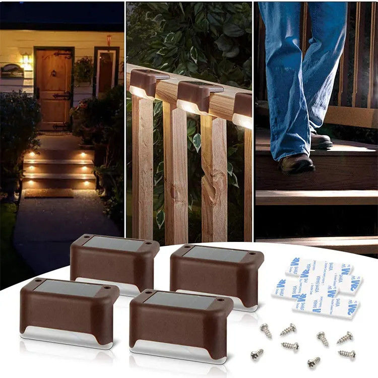 300lm Flux lumineux de terrasse solaire étape balustrade escaliers lumières pour l' éclairage de jardin extérieur