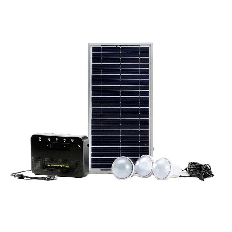 Taille du panneau solaire 350*460*17mm Kit de lumière solaire avec 4 ampoules à LED pour l'éclairage du réseau