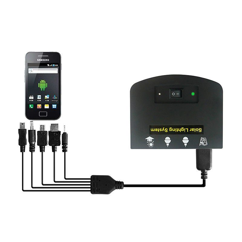 Taille du panneau solaire 350*460*17mm Kit de lumière solaire avec 4 ampoules à LED pour l'éclairage du réseau