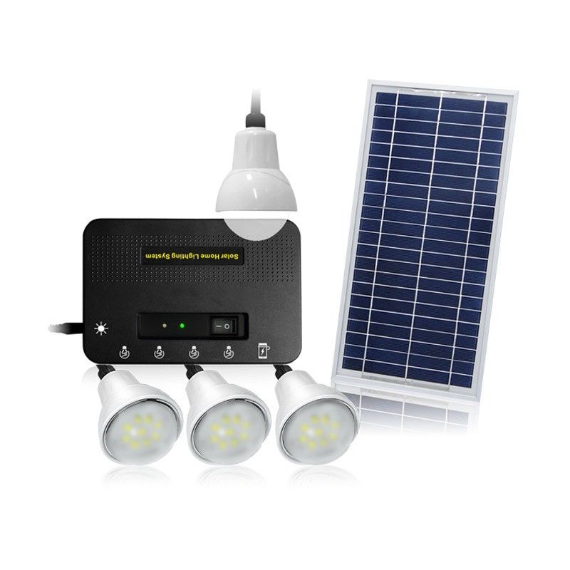 Taille du panneau solaire 350*460*17mm Kit de lumière solaire avec 4 ampoules à LED pour l'éclairage du réseau