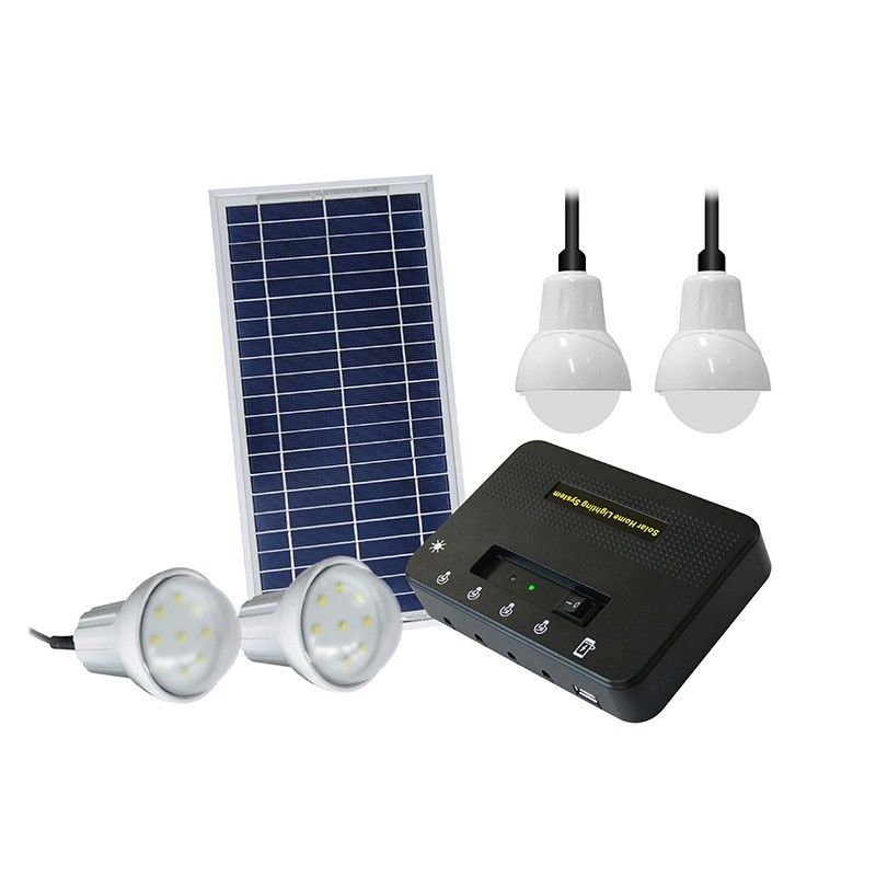 Taille du panneau solaire 350*460*17mm Kit de lumière solaire avec 4 ampoules à LED pour l'éclairage du réseau