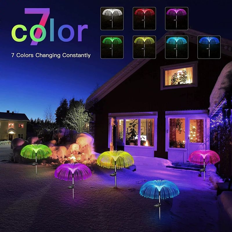 Atmosphère Lumières décoratives pour l'espace de la villa imperméable à l'eau LED à fibre optique Méduse