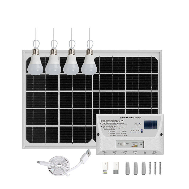 360° angle de faisceau Lumière solaire pour camping Système de production d'énergie extérieure portable